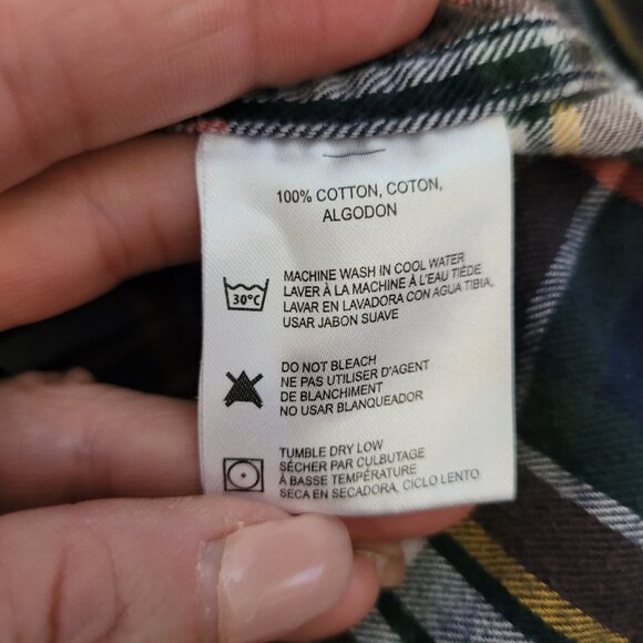 Boston Traders Flannel Shirt Women's Large Blue/Red/Yellow Plaid Button Down Top - Picture 5 of 7